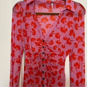 Free People Sheer Floral top